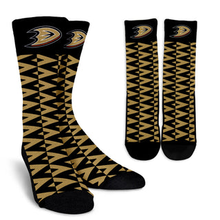 Chevron Lovely Kind Goodness Air Anaheim Ducks Crew Socks
