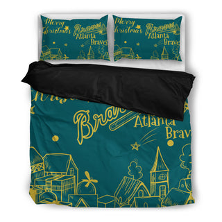 Nice Present Comfortable Christmas Atlanta Braves Bedding Sets