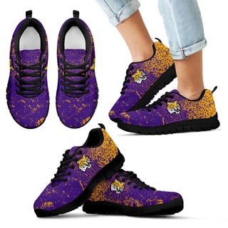 Light Tiny Pixel Smashing Pieces LSU Tigers Sneakers