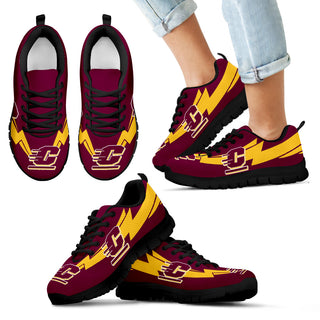 Three Amazing Good Line Charming Logo Central Michigan Chippewas Sneakers