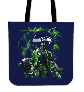 Seattle Seahawks Guns Tote Bag - Best Funny Store