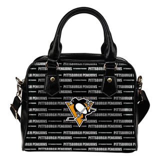 Nice Little Logo Pittsburgh Penguins Shoulder Handbags