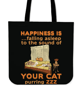 Happiness Is Falling Asleep Tote Bags