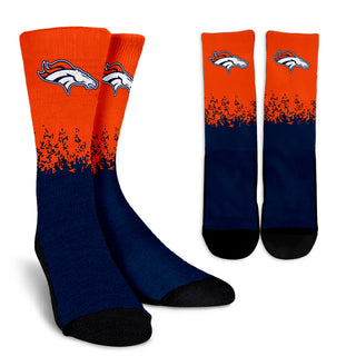 Exquisite Fabulous Pattern Little Pieces Denver Broncos Crew Socks