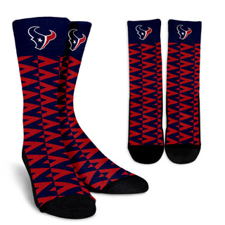 Chevron Lovely Kind Goodness Air Houston Texans Crew Socks