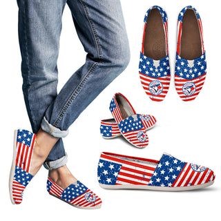 Star Stripers America Flag Toronto Blue Jays Women Casual Shoes