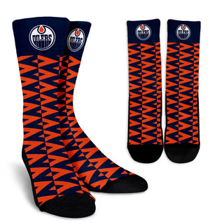 Chevron Lovely Kind Goodness Air Edmonton Oilers Crew Socks