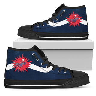 Simple Van Sun Flame Los Angeles Dodgers  High Top Shoes