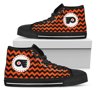 Chevron Broncos Philadelphia Flyers High Top Shoes