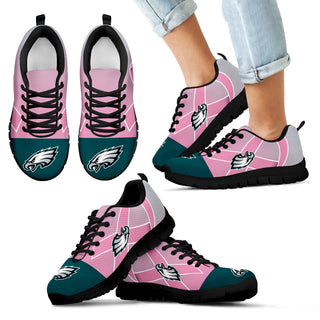 Philadelphia Eagles Cancer Pink Ribbon Sneakers