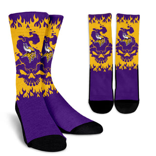 Minnesota Vikings Colorful Skull Socks