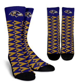 Chevron Lovely Kind Goodness Air Baltimore Ravens Crew Socks