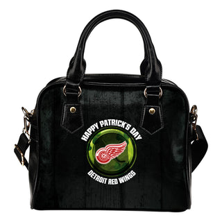 Retro Scene Lovely Shining Patrick's Day Detroit Red Wings Shoulder Handbags