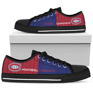 Simple Design Vertical Stripes Montreal Canadiens Low Top Shoes