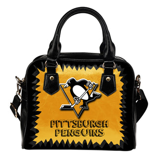 Jagged Saws Mouth Creepy Pittsburgh Penguins Shoulder Handbags
