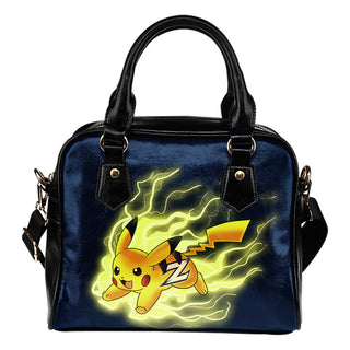 Pikachu Angry Moment Akron Zips Shoulder Handbags