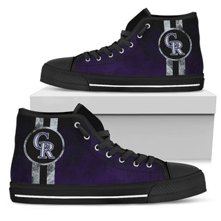Triple Stripe Bar Dynamic Colorado Rockies High Top Shoes V2