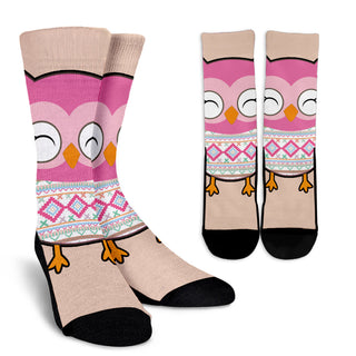 Colorful Tribal Owl Crew Socks