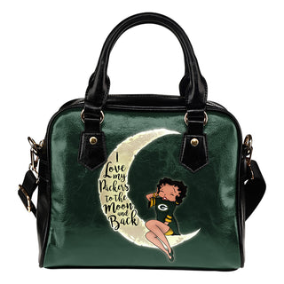 I Love My Green Bay Packers To The Moon And Back Shoulder Handbags - Best Funny Store