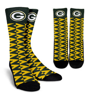 Chevron Lovely Kind Goodness Air Green Bay Packers Crew Socks