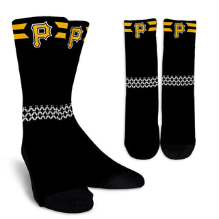 Round Striped Fascinating Sport Pittsburgh Pirates Crew Socks