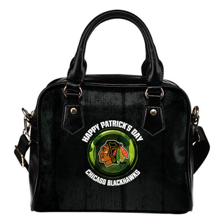 Retro Scene Lovely Shining Patrick's Day Chicago Blackhawks Shoulder Handbags