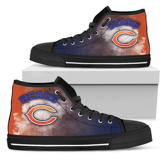 White Smoke Vintage Chicago Bears High Top Shoes