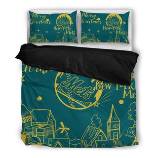 Nice Present Comfortable Christmas New York Mets Bedding Sets