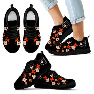 Flowers Pattern Philadelphia Flyers Sneakers