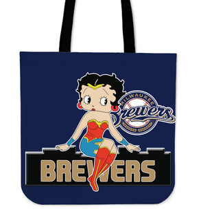 Wonder Betty Boop Milwaukee Brewers Tote Bags