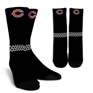 Round Striped Fascinating Sport Chicago Bears Crew Socks