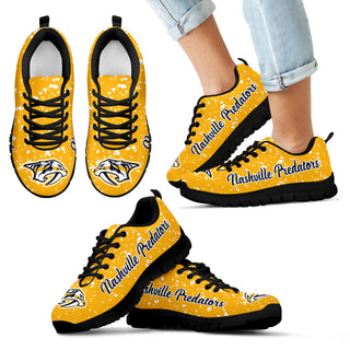 Christmas Snowing Incredible Pattern Nashville Predators Sneakers