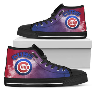 White Smoke Vintage Chicago Cubs High Top Shoes