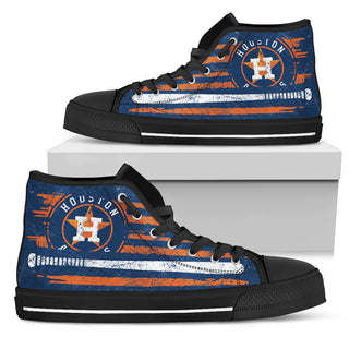 American Flag Vintage Baseball Houston Astros High Top Shoes