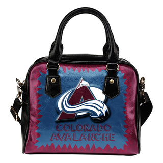 Jagged Saws Mouth Creepy Colorado Avalanche Shoulder Handbags
