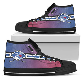 Double Stick Check New York Rangers  High Top Shoes