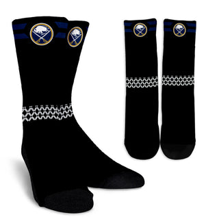 Round Striped Fascinating Sport Buffalo Sabres Crew Socks