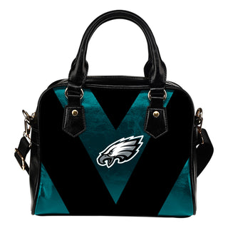 Triangle Double Separate Colour Philadelphia Eagles Shoulder Handbags