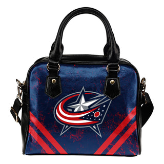 Couple Curves Light Good Logo Columbus Blue Jackets Shoulder Handbags