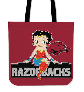 Wonder Betty Boop Arkansas Razorbacks Tote Bags