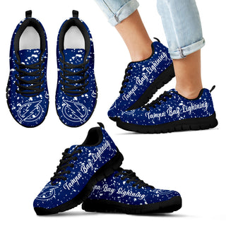 Christmas Snowing Incredible Pattern Tampa Bay Lightning Sneakers