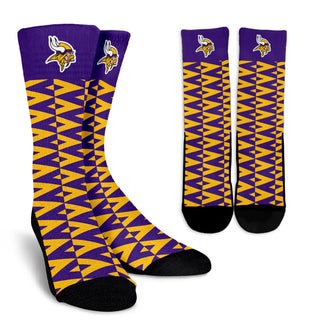 Chevron Lovely Kind Goodness Air Minnesota Vikings Crew Socks
