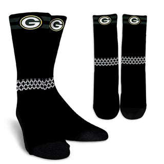 Round Striped Fascinating Sport Green Bay Packers Crew Socks