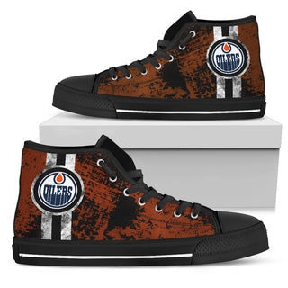 Triple Stripe Bar Dynamic Edmonton Oilers High Top Shoes V1