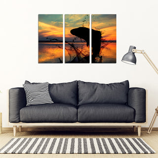 Fish Jumping Out Water Fishing Canvas Prints