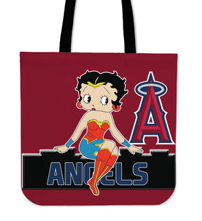 Wonder Betty Boop Los Angeles Angels Tote Bags