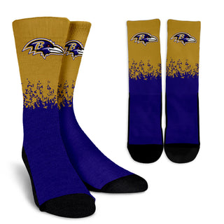 Exquisite Fabulous Pattern Little Pieces Baltimore Ravens Crew Socks