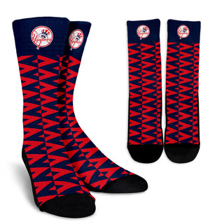 Chevron Lovely Kind Goodness Air New York Yankees Crew Socks