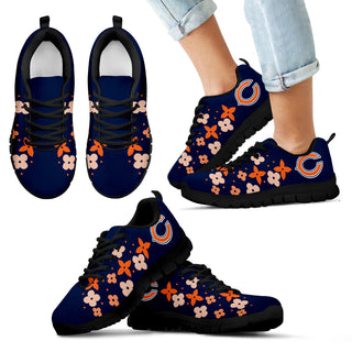 Flowers Pattern Chicago Bears Sneakers