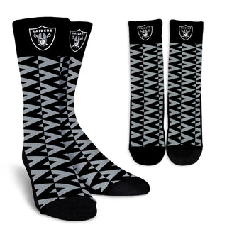 Chevron Lovely Kind Goodness Air Oakland Raiders Crew Socks